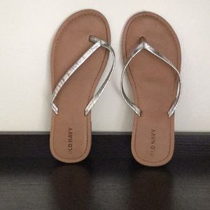Silver flip-flops